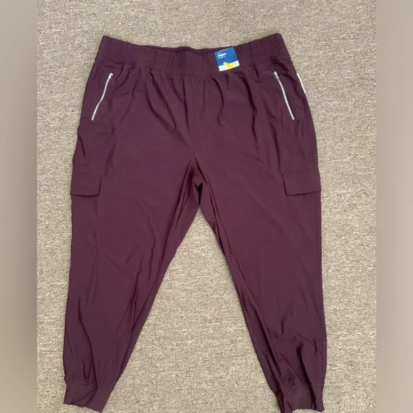 High rise sleektech burgundy joggers size xxl - Picture 1 of 3